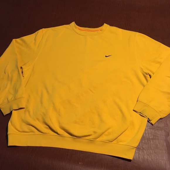 Vtg Nike Crewneck Sweatshirt Yellow 0s 